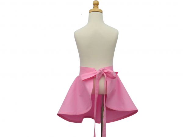 Girl's Solid Color Retro Style Half Apron back view tied in back