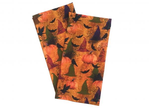 Witch Hats & Pumpkins Halloween Tea Towels, Set of 2 Witch Hats & Pumpkins Halloween Tea Towels, Set of 2