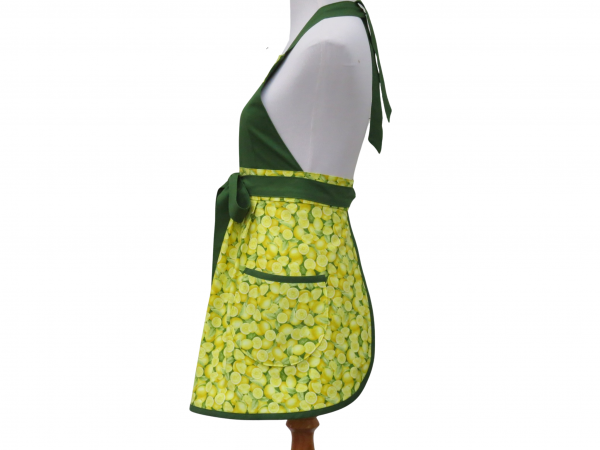 Green & Yellow Lemons Apron side view Green & Yellow Lemons Apron side view