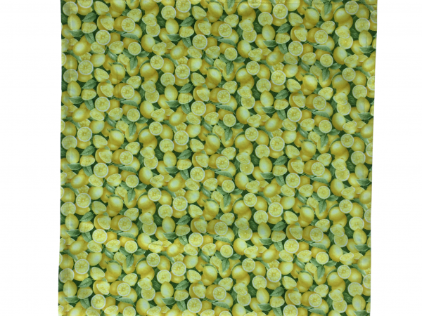 Green & Yellow Lemons Cotton Tea Towels unfolded
