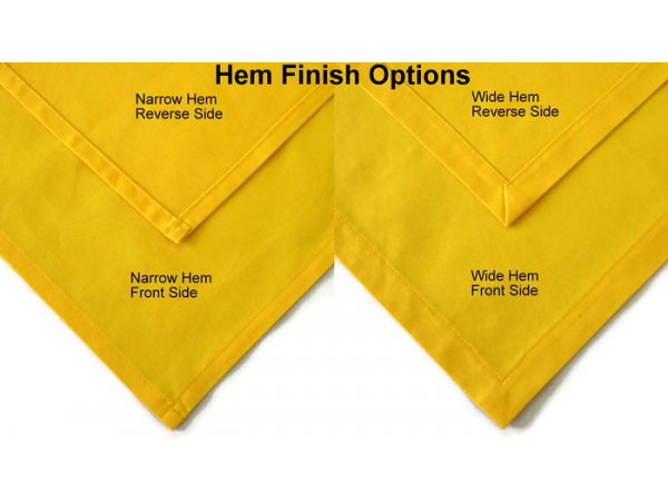 Choose from 2 Napkin Hem Finishes