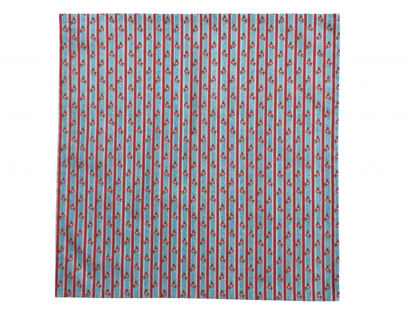 Red Stripe & Blue Floral Cloth Napkins unfolded