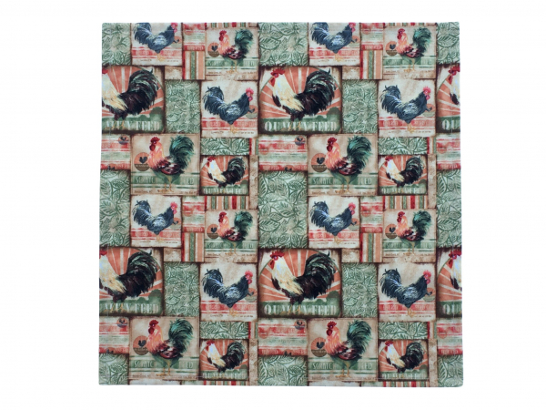 Rooster Cotton Napkins, set of 4 or 6, unfolded