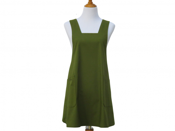 Women's Solid Color Cross Back Apron front view