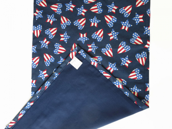 Red, White & Blue Cloth Table Runner reverse side