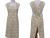 Women's Beige & Cream Damask Japanese Style Apron front & back views