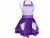 Women's Purple and Polka Dot Retro Style Apron front view tied in back
