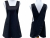 Women's Solid Black Japanese Cross Back Apron front & back views