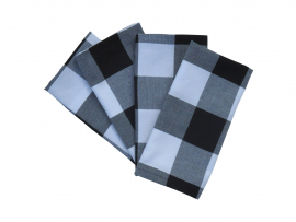 Black & White Buffalo Check, Plaid Cloth Napkins