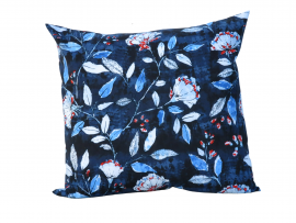 Blue Poppies Throw Pillow Cover with Envelope Closure front view