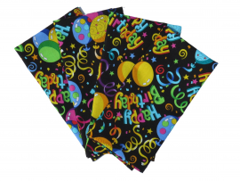 Happy Birthday Cloth Napkins, Set of 4 or 6, 100% Cotton