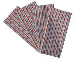 Red Stripe & Blue Floral Cloth Napkins