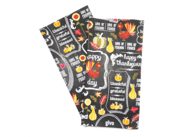 Happy Thanksgiving Cotton Tea Towels, Set of 2, 100% Cotton