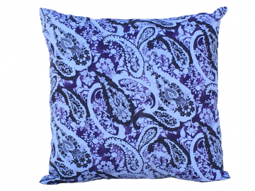 Black, White & Purple Throw Pillow Cover, in a Pretty Floral Paisley Cotton Print, Envelope Opening Closure, 18" x 18", 16" x 16", 14" x 14"